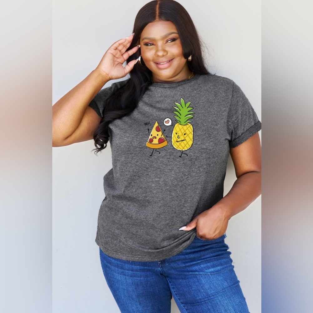 🌟NEW, CHIC*- Simply Love Full Size Pizza and Pineapple T-Shirt OFFERS WELCOME!